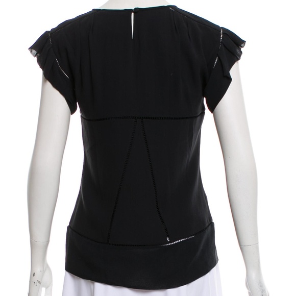 DVF Diane Von Furstenberg Black Eugenia Top Size 2 - Picture 2 of 8